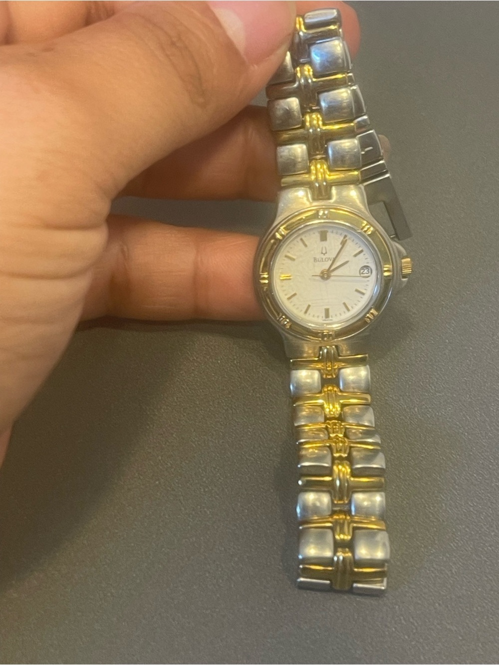 Bulova Two-Tone Gold and Silver Bracelet Watch - Picture 4 of 4